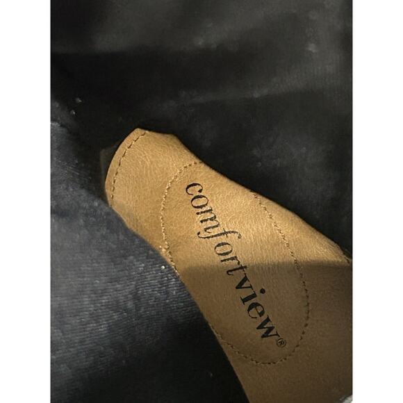 Comfortview Women's Wide Width The Janis Wide Calf Leather Boot New 9.5 - Picture 4 of 12